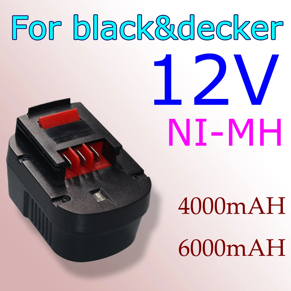 12 В 4000/6000 мАч Перезаряжаемый Инструментальный Аккумулятор для Black & Decker A12 A12EX FSB12 FS120B A1712 HP12K HP12