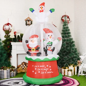 2,1 м Надувной Санта-Клаус с рождественской подсветкой, Пингвин, Светодиодная игрушка, Рождественское Украшение на открытом воздухе, Украшение для вечеринок во дворе