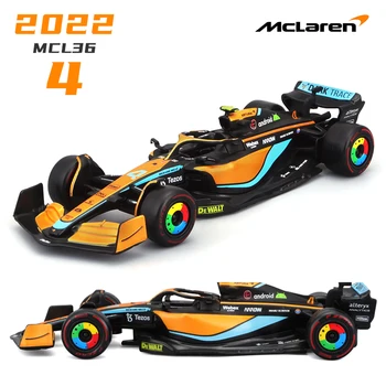 Bburago F1 1:43 2022 McLaren MCL36 #3 Даниэль Риккардо #4 Ландо Норрис Formula Racing Статические Литые под давлением модели автомобилей Игрушки