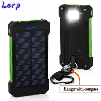 Lerp-портативный универсальный мобильный источник питания на солнечной энергии емкостью 30000mAh