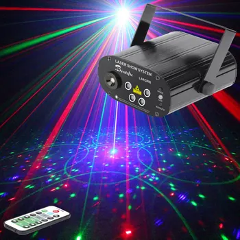 RGB DJ Диско-свет, лазерный проектор для танцевальной вечеринки, звуковое освещение, сценическая машина, 128 моделей, цветомузыка, освещение ночного клуба.