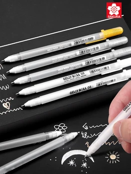 Sakura3/5Pcs Gelly Roll Classic White/Gold /Silver Highlight Pen Гелевые Чернильные Ручки Яркие Цветные Фломастеры Для Художественного Дизайна Комиксов и Манги