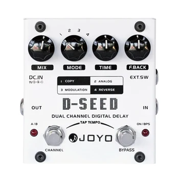 Гитарная педаль JOYO D-SEED с несколькими эффектами, двухканальная, 8 цифровых режимов задержки, Стереофонический Эффект задержки, Гитарные запчасти и аксессуары