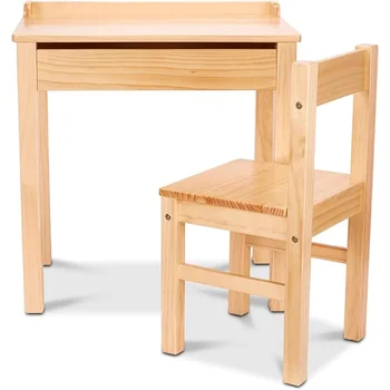 Деревянный стол и стул с подъемной крышкой - Honey Freight Free Детский столик Детская мебель