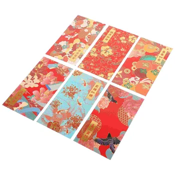 Китайский стиль, новогодние красные пакеты с цветным горячим тиснением, Весенний фестиваль для хранения