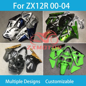 Комплект Обтекателей для мотоцикла Kawasaki ZX12R 01 02 03 04 Полный Пластиковый Комплект с Обтекателями Крышки бака ZX 12R 2001 2002 2003 2004