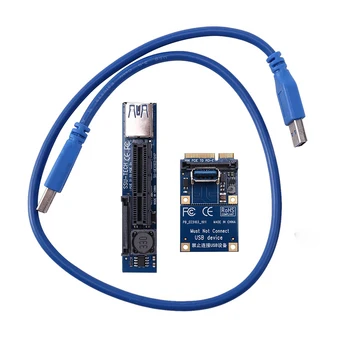 Мини PCIE К Разъему PCI-E X4 Riser Card Порт Адаптера С Удлинительным Кабелем 60 см USB3.0 PCI Express Riser Card PCIE Extender