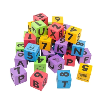 Набор пенопластовых кубиков Маленькие цветные пенопластовые алфавиты Кубики с точками Игровой квадратный блок для обучения математике Развивающая игрушка