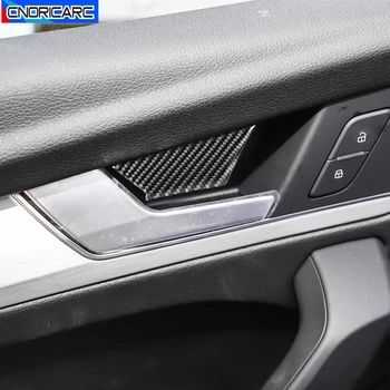 Наклейки на чашу внутренней двери автомобиля из углеродного волокна, Декоративная наклейка для Audi Q5 2018-2020, Модифицированный стиль автомобиля