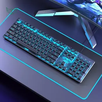 Настоящая механическая сенсорная клавиатура И мышь, Проводная, без звука, Водонепроницаемая и пылезащитная, для настольных компьютеров, для настольных компьютеров, предназначенных для киберспортивных игр.