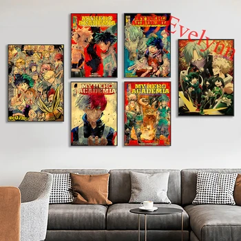 Плакаты с аниме и мультфильмами My Hero Academia, современная настенная картина для гостиной, декор детской комнаты, принты, живопись