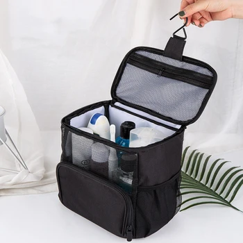 Подвесная сумка для туалетных принадлежностей с металлическими крючками, сумка для туалетных принадлежностей большой емкости, настенный Портативный органайзер для душа, дорожная сумка для хранения