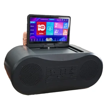 Портативный Аудио Караоке-Плеер Беспроводной Bluetooth-Динамик с Микрофоном Интеллектуальная Система Сенсорный Экран Открытый Портативный Караоке-Аппарат