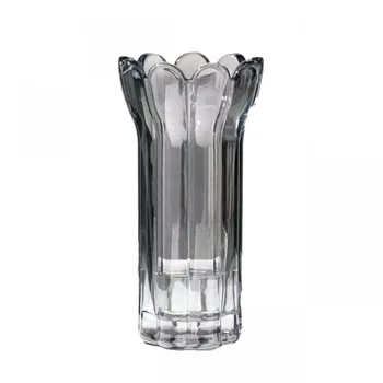 Простая стеклянная ваза с краем лотоса, вертикальная полоса, ручной букет с холодным рисунком, украшение для аранжировки цветов для стола в гостиной