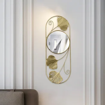Ретро зеркало гинкго железное украшение настенный светильник роскошь заводская комната на заказ гостиная домашнее украшение стен
