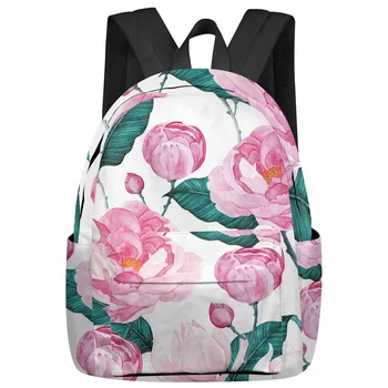 Розовый весенний цветок, сумка для книг большой емкости, дорожные рюкзаки, школьная сумка для подростков, Женские сумки для ноутбуков, рюкзак