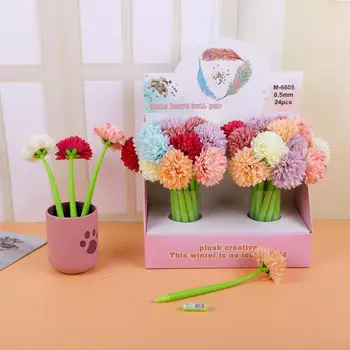 Ручки в форме цветка 2шт, силиконовые ручки с кончиком 0,5 мм, силиконовые ручки с изменяемой формой цветка, подарок на День учителя