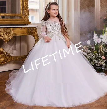 Элегантное кружевное платье принцессы с блестками на одно плечо, свадебная вечеринка, платье с цветочным узором для особых случаев