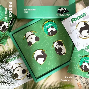 【Милая панда】 Симпатичная и креативная Металлическая Вешалка для закладок, Зажим для страницы книги для чтения, Подарочный Сувенир