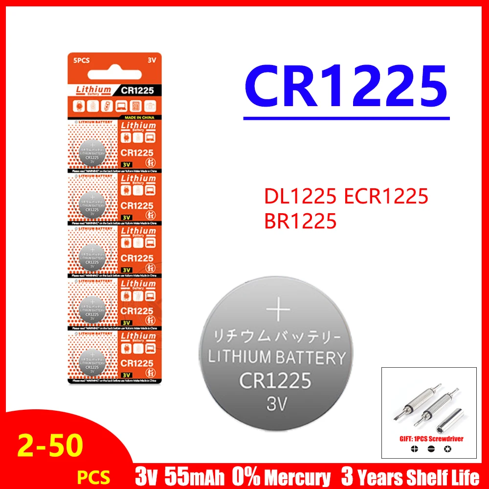 2-50ШТ 3V 50mAh CR1225 Батарейки Для Монет CR 1225 DL1225 BR1225 5020LC LM1225 Литиевая Батарея Для Часов С Дистанционным Управлением Игрушки