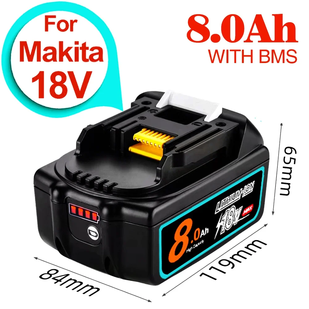 2023 Аккумуляторная Батарея Инструмента Makita 18V BL1860 B 18V 8.0AH Резервная Батарея для Makita 18V BL1860 BL1840 BL1850 с DC18RF Char