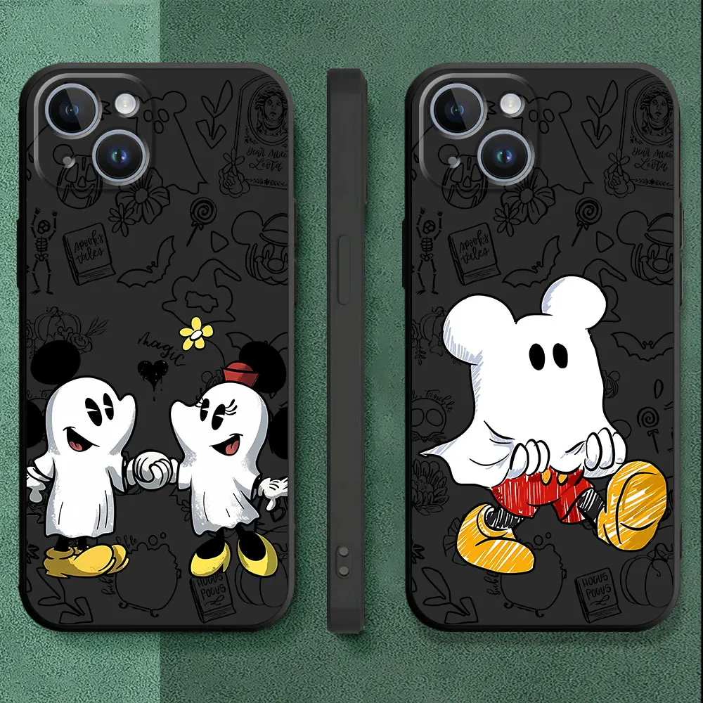 Disney Mickey Minnie Cover Funda Роскошный Силиконовый Чехол для iPhone 7 6s XR XS X 11 Pro SE 15 Pro Max 14 13 8 Plus 12 Mini 6 11