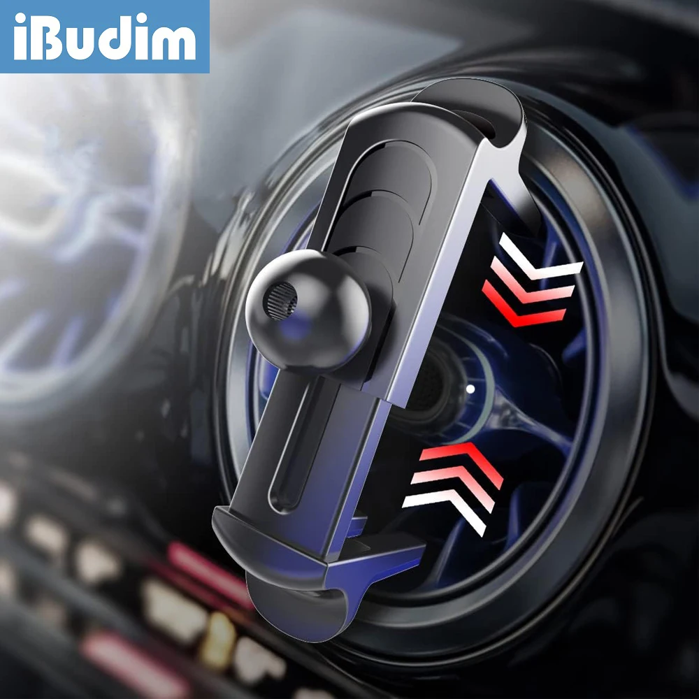 iBudim Универсальное крепление для автомобильного воздуховода с поворотом на 360 градусов, 17-миллиметровая шаровая головка для автомобиля, круглый воздуховыпуск, Поддержка держателя мобильного телефона