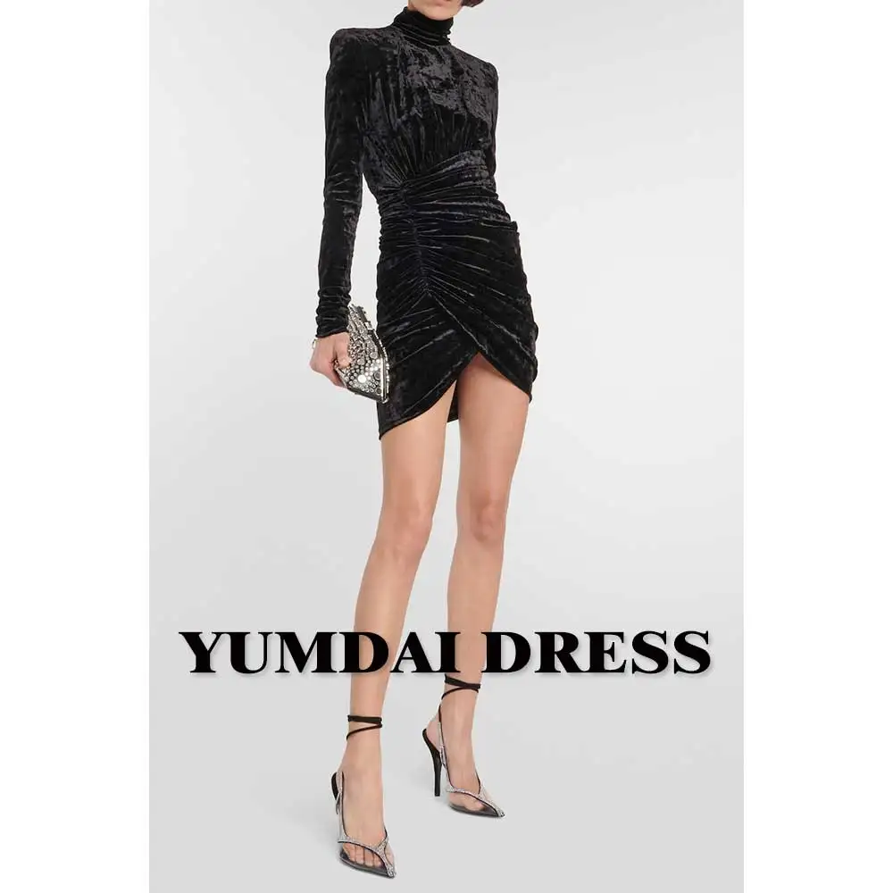 YUMDAI Sweet Черное бархатное вечернее платье 2023, Саудовская Аравия, сумка с длинным рукавом, модное свадебное бальное платье, вечернее платье для мамы, платье для гостей
