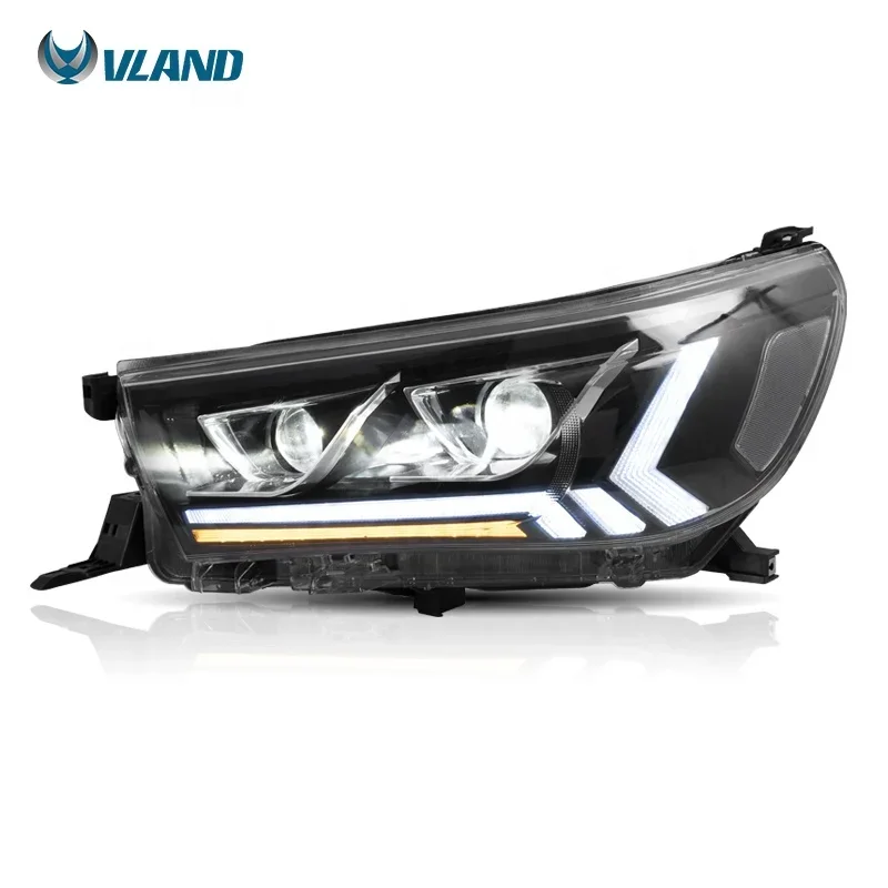 Головной светильник от производителя Vland 2015 2016-2018 2019 Revo Vigo Rocco LED DRL Фары Для Toyota Hilux