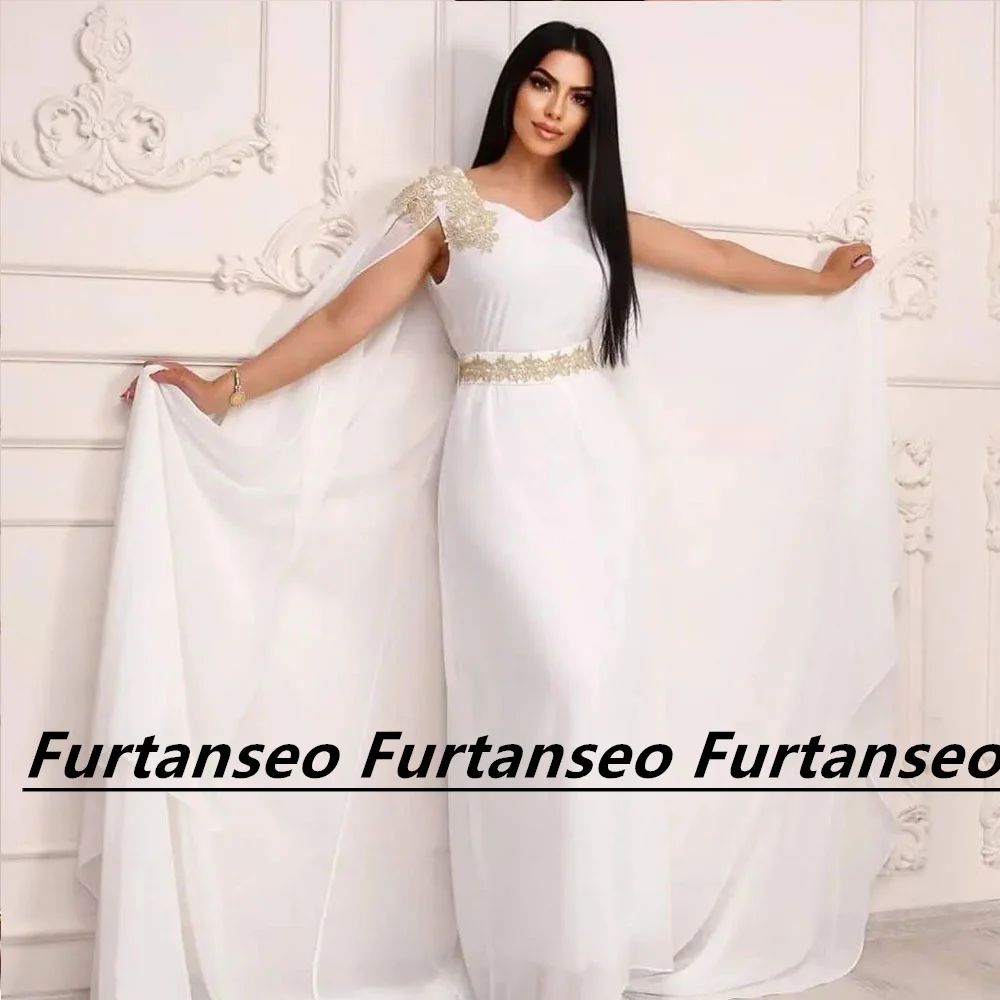 Женское вечернее платье из Дубая, Шаль С круглым вырезом, Русалка, Шифоновое платье без рукавов, Элегантное Арабское свадебное платье в пол