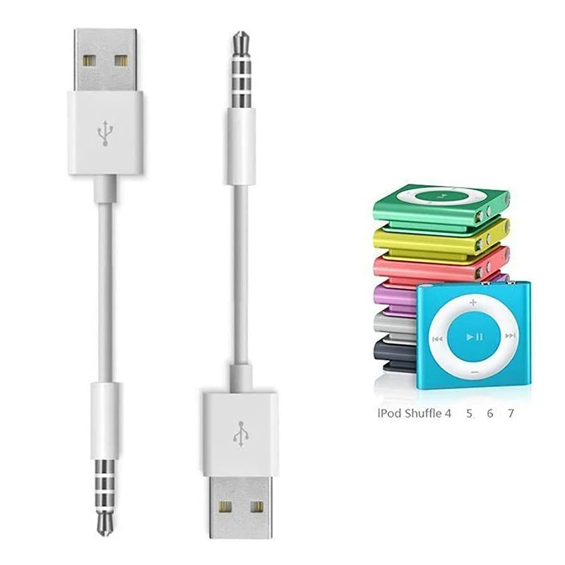 Зарядка MP3 3,5 мм Разъем/Вилка К USB-Зарядному устройству Кабель Синхронизации Для Передачи данных Совместим с iPod Shuffle 3-го, 4-го, 5-го, 6-го, 7-го поколения