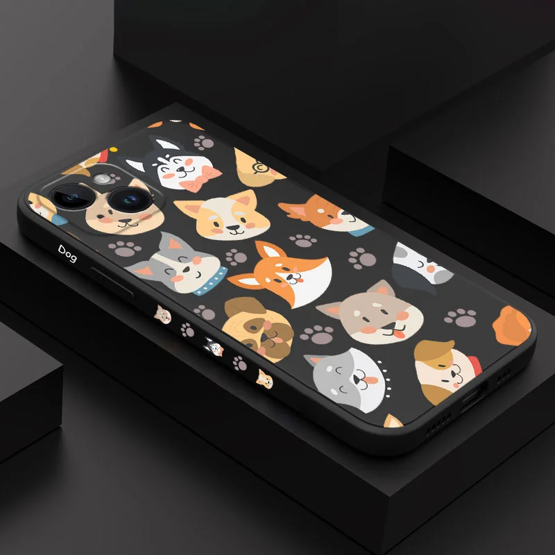 Круглые собачки Чехол для телефона iPhone 14 13 12 11 X XR XS SE2 SE2020 8 7 6 6S Plus Pro Max Mini Силиконовый чехол