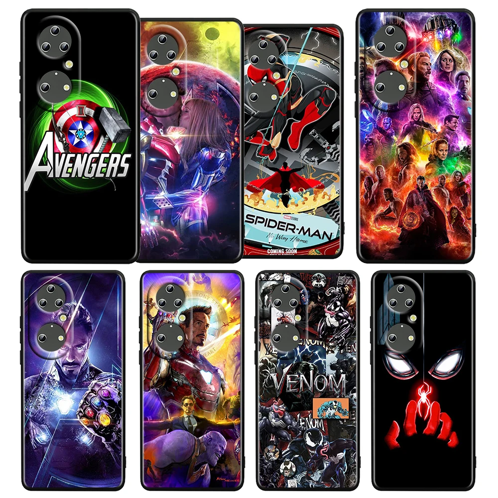 Крутой Логотип Avengers Heroes Для Huawei P50 P20 P30 P40 5G P10 Pro Lite E Plus P9 Lite Mini Силиконовый Мягкий Черный Чехол Для Телефона