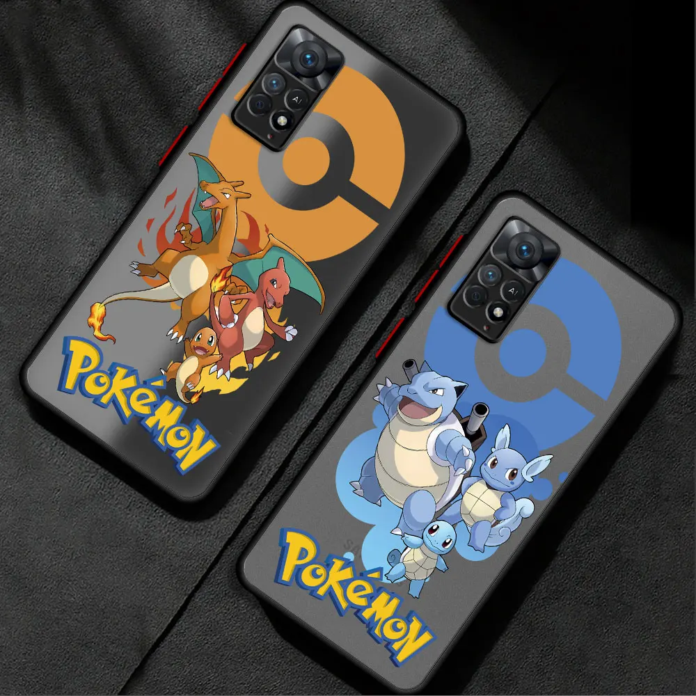 Матовый Чехол Для Телефона Redmi Note 12S 11 12 8 Pro 5G 10 A2 12 5G K40 12 Pro Plus 10S 12C Черные Чехлы Pokemon Blastoise Charizards