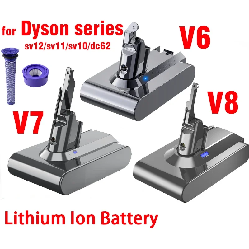 Новинка для Dyson V6 V7 V8 V10, Перезаряжаемые Литий-ионные Аккумуляторы, Абсолютный Пылесос SV10 SV11 SV12 SV03 DC62 Литий-ионный Аккумулятор