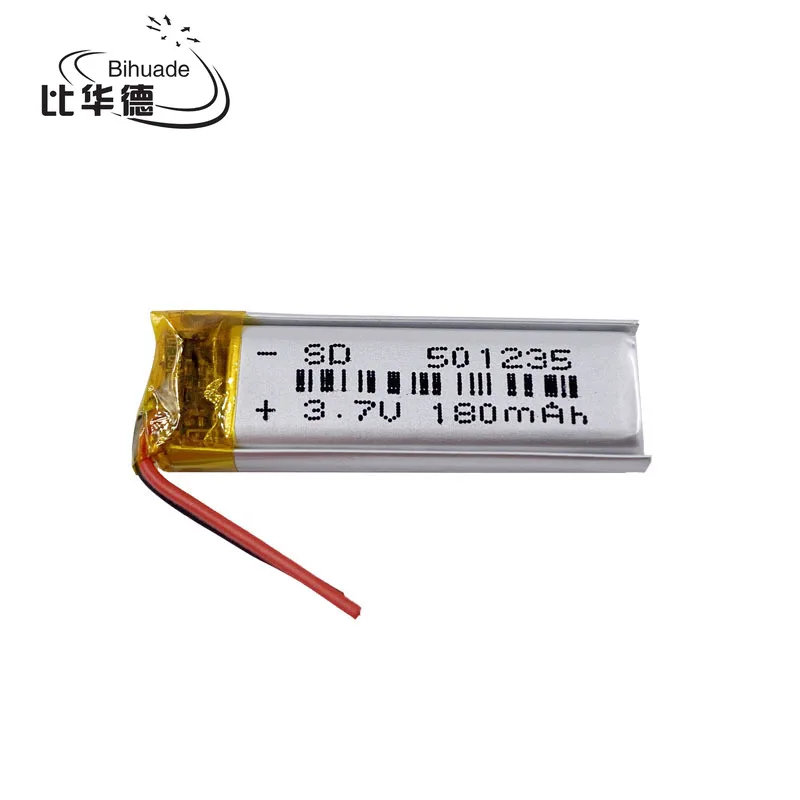 Полимерно-литиевая батарея 3,7 В 180 мАч 501235 может быть настроена CE FCC ROHS MSDS