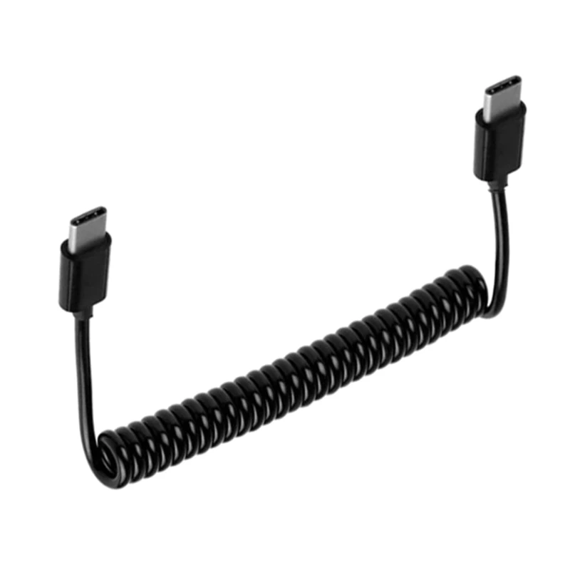 Пружинный кабель Зарядный кабель USB 3.1 Type C -Type C Выдвижной шнур передачи данных Type C Зарядный кабель для мобильного телефона