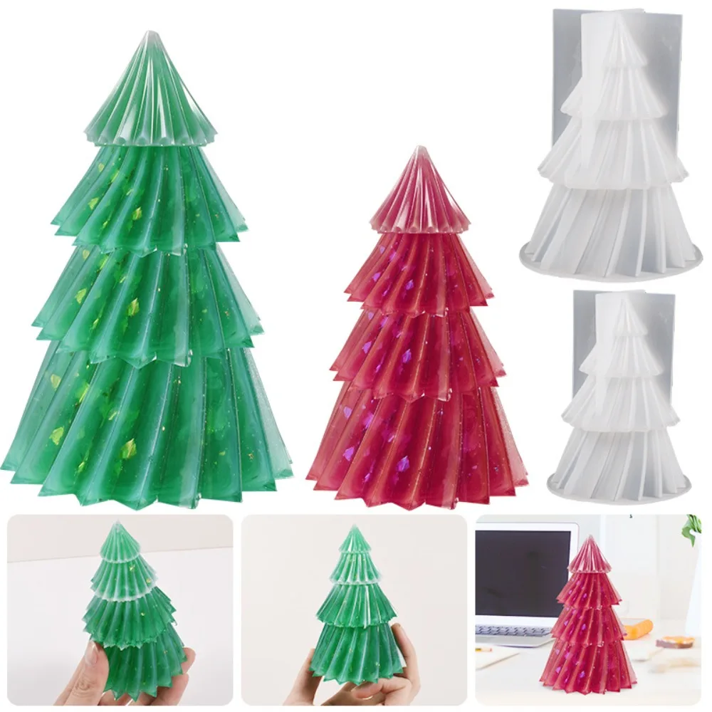 Форма для свечей своими руками, Новая Рождественская елка, 3D Геометрический декор из сосны, Принадлежности для изготовления Ароматического мыла, Рождественский торт, Форма из смолы для дома