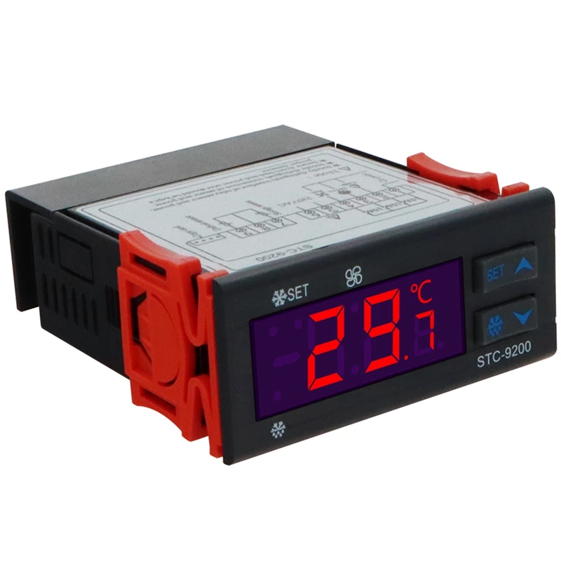 Цифровой регулятор температуры STC-9200 Thermoregulatorre с функцией сигнализации вентилятора размораживания при охлаждении Переменный ток 220 В