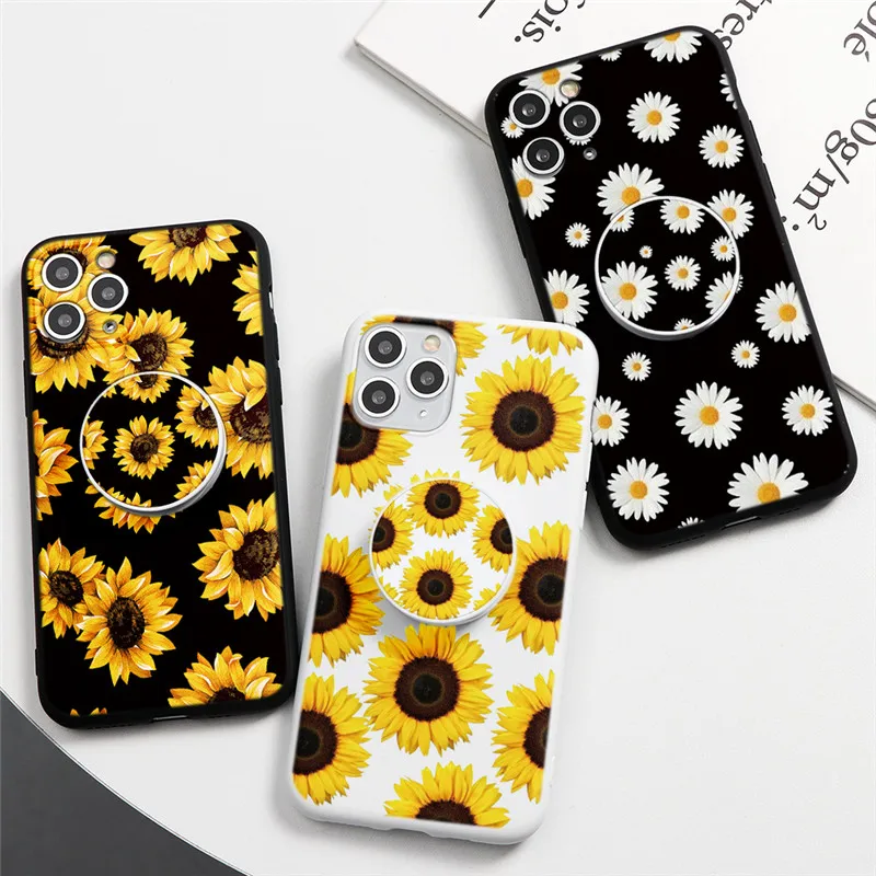 Чехол-подставка с Ромашкой Для iPhone 13 12 11 Pro Max mini Sunflower Cover Для iPhone 7 8 6 6s Plus SE 2020 XR X XS Max 5 5S Couqe
