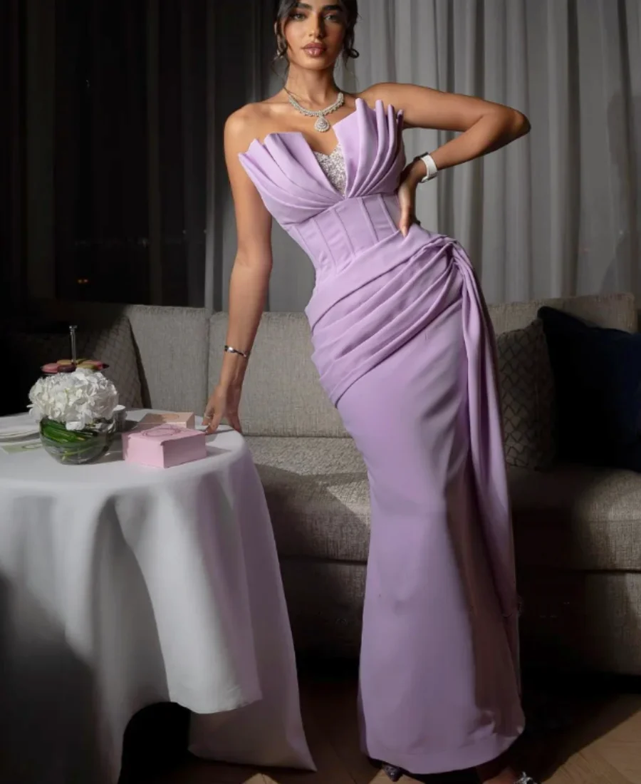 Элегантное облегающее Сексуальное Женское коктейльное платье для выпускного вечера, Атласное вечернее платье 2024, Арабский дизайн, Фестончатая Русалка длиной до пола